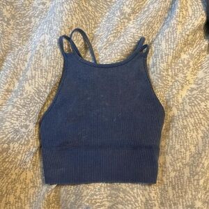 Gilly Hicks Blue Cropped Tank Top